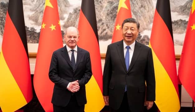Presidente cinese Xi Jinping incontro con Olaf Scholz